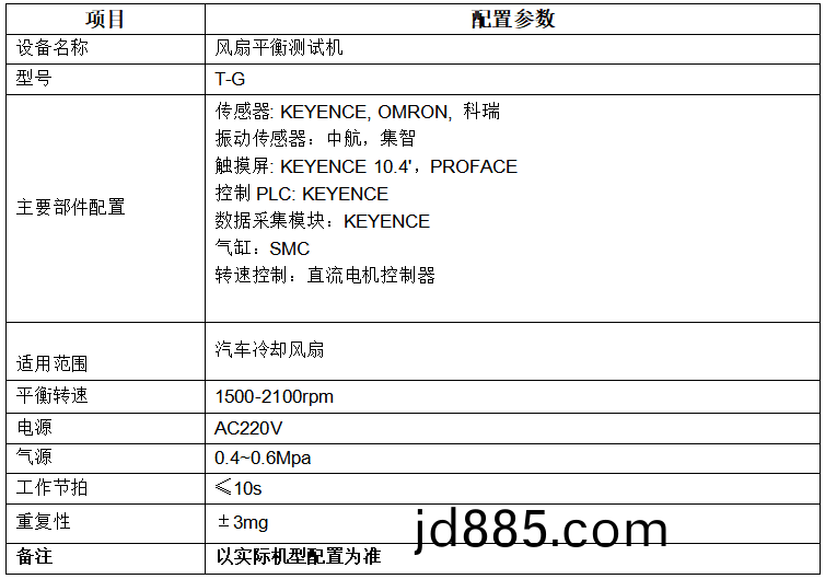 风扇平衡机参数