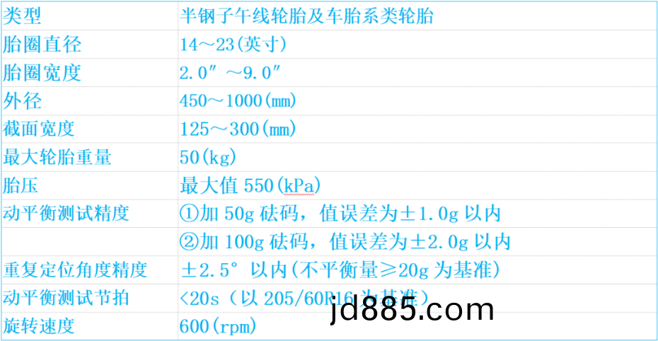 轮胎动平衡机设备参数